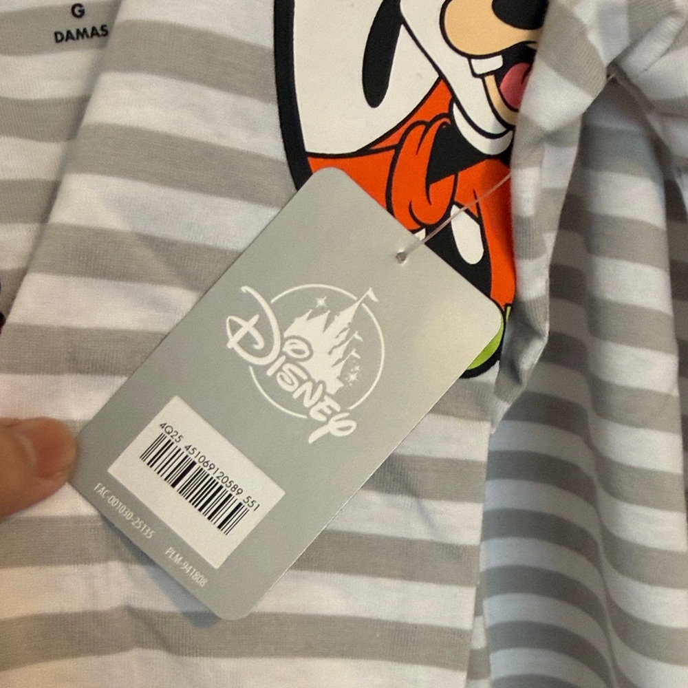 Disney Gray Striped Mickey Mouse Top NWT - Picture 2 of 8